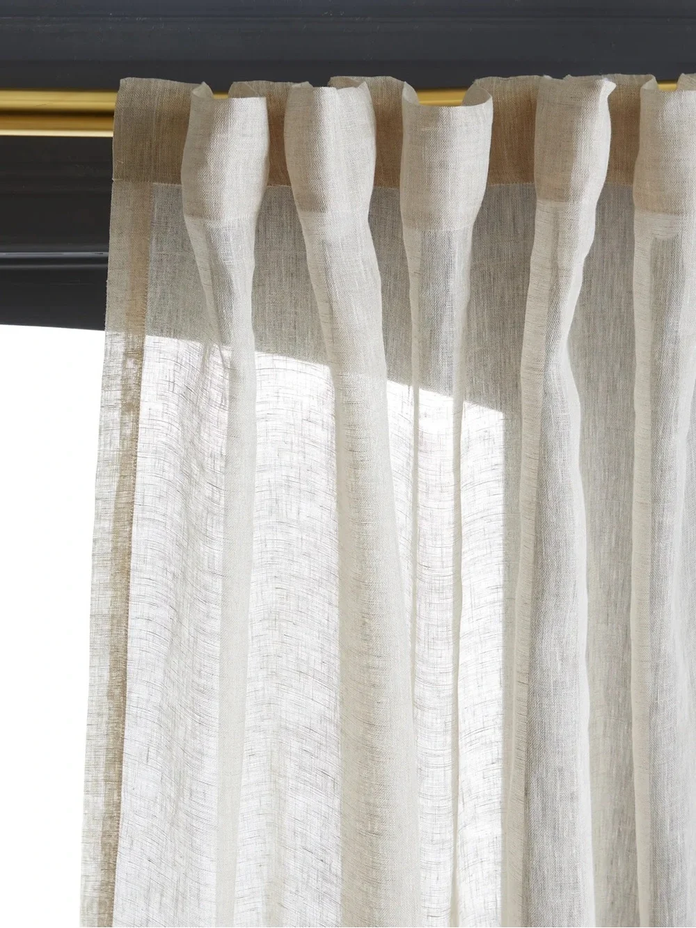NWT QUINCE Set Of 2 48x108 European Linen Sheer Curtains Flax 9963